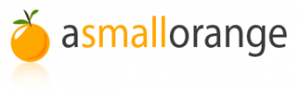 a small orange logo